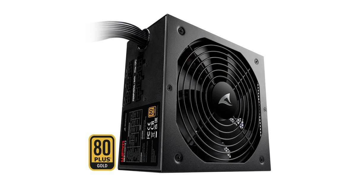Sharkoon WPM Gold ZERO 750W, PC-Netzteil(schwarz, 4x PCIe, Kabel-Management, 750 Watt)