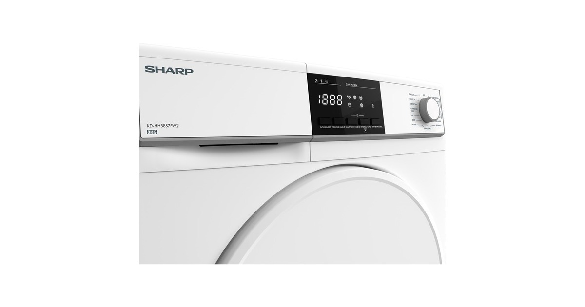 Sharp KD-HHB8S7PW2-DE, Wärmepumpen-Kondensationstrockner(weiß)