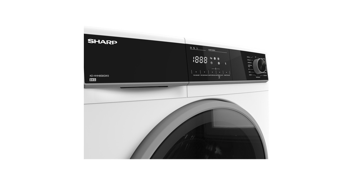 Sharp KD-HHH8S8GW3-DE, Wärmepumpen-Kondensationstrockner(weiß)