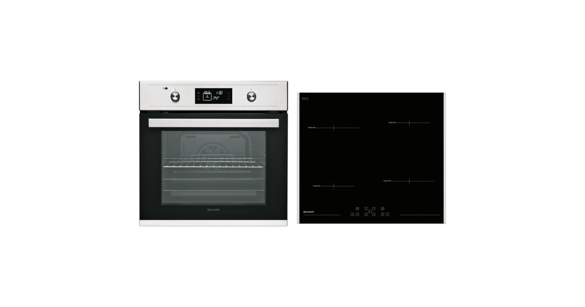 Sharp Megaset Pyro-Induktion, Backofen-Set(edelstahl/schwarz)