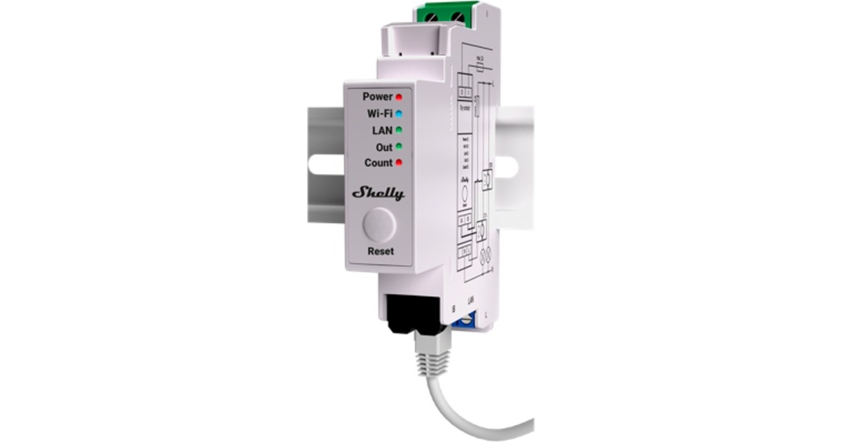 Shelly PRO EM - 2x 50A, Relais(weiß)
