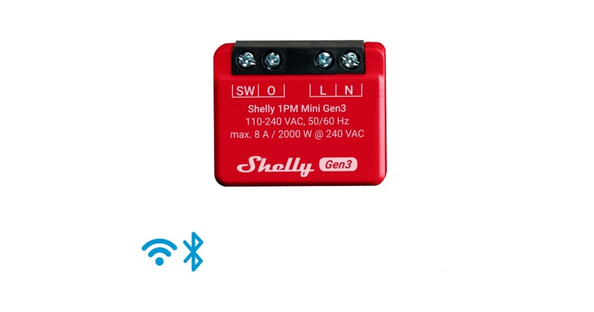 Shelly Plus 1 PM Mini Gen3 Sparpack, Relais(rot, 4er Pack)