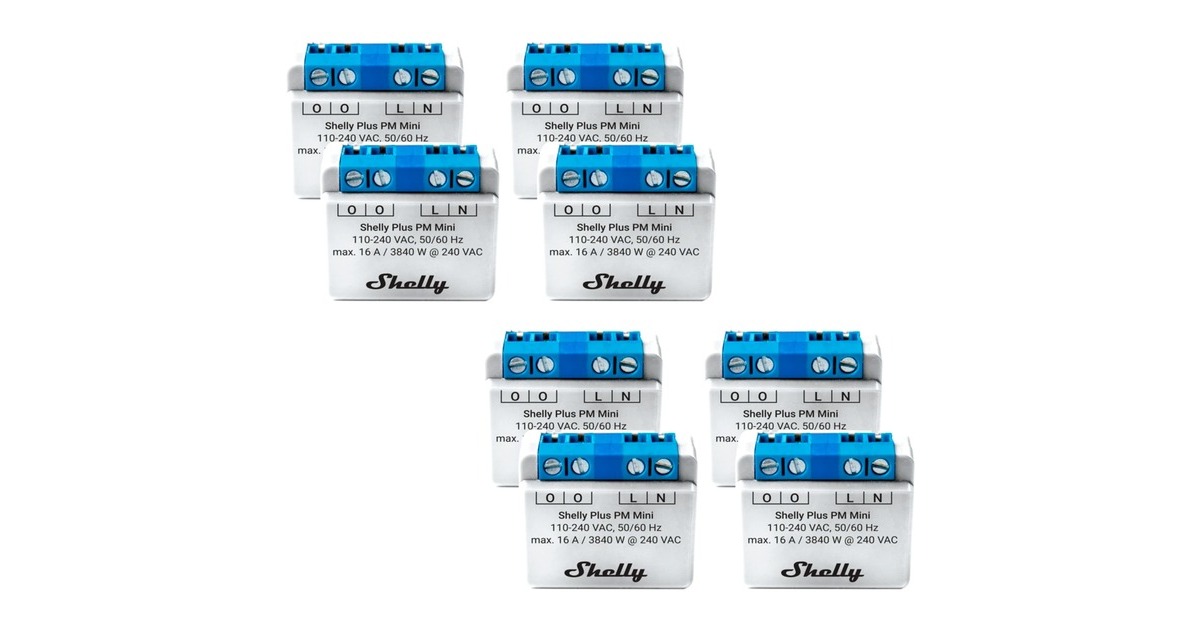 Shelly Plus 1 PM Mini Gen3 Sparpack, Relais(rot, 8er Pack)
