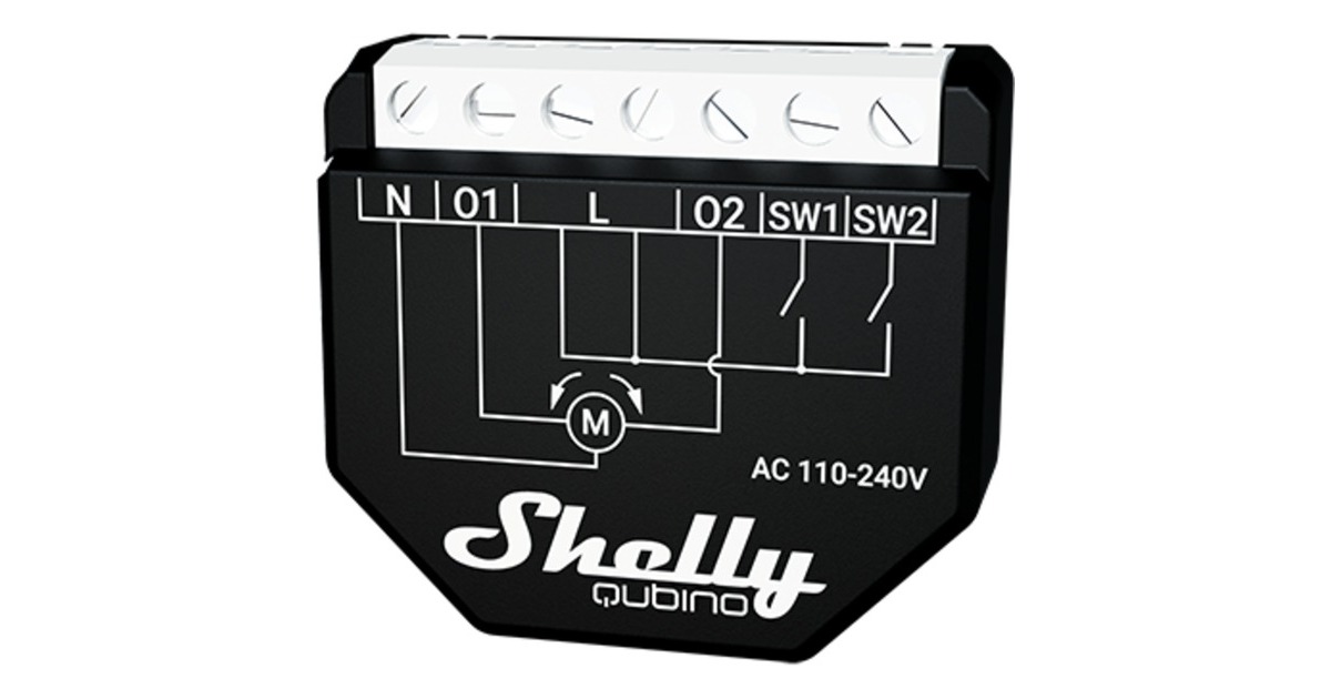 Shelly Qubino Wave Shutter, Relais(schwarz/weiß, 2 Kanäle)