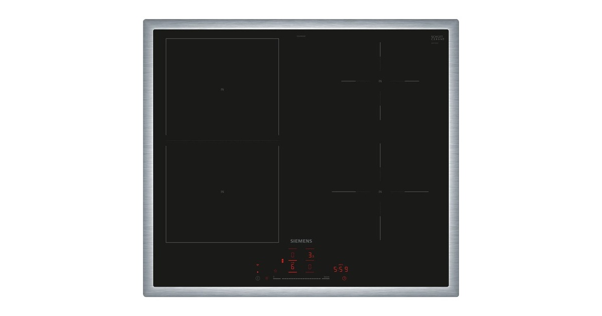 Siemens ED64RHSB1E iQ500, Autarkes Kochfeld(schwarz/edelstahl, 60 cm, Home Connect) Siemens ED64RHSB1E iQ500, Autarkes Kochfeld(schwarz/edelstahl, 60 cm, Home Connect)