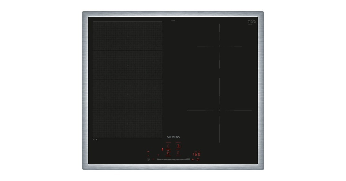 Siemens EX645HEC1E iQ700, Autarkes Kochfeld(schwarz/edelstahl, 60 cm, Home Connect)