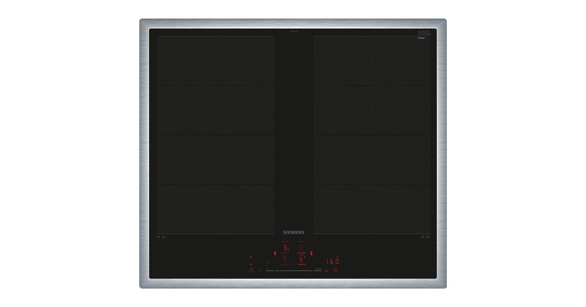 Siemens EX645HXC1E iQ700, Autarkes Kochfeld(schwarz/edelstahl, 60 cm, Home Connect)