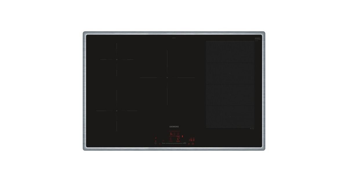 Siemens EX845HVC1E iQ700, Autarkes Kochfeld(schwarz/edelstahl, 80 cm, Home Connect)