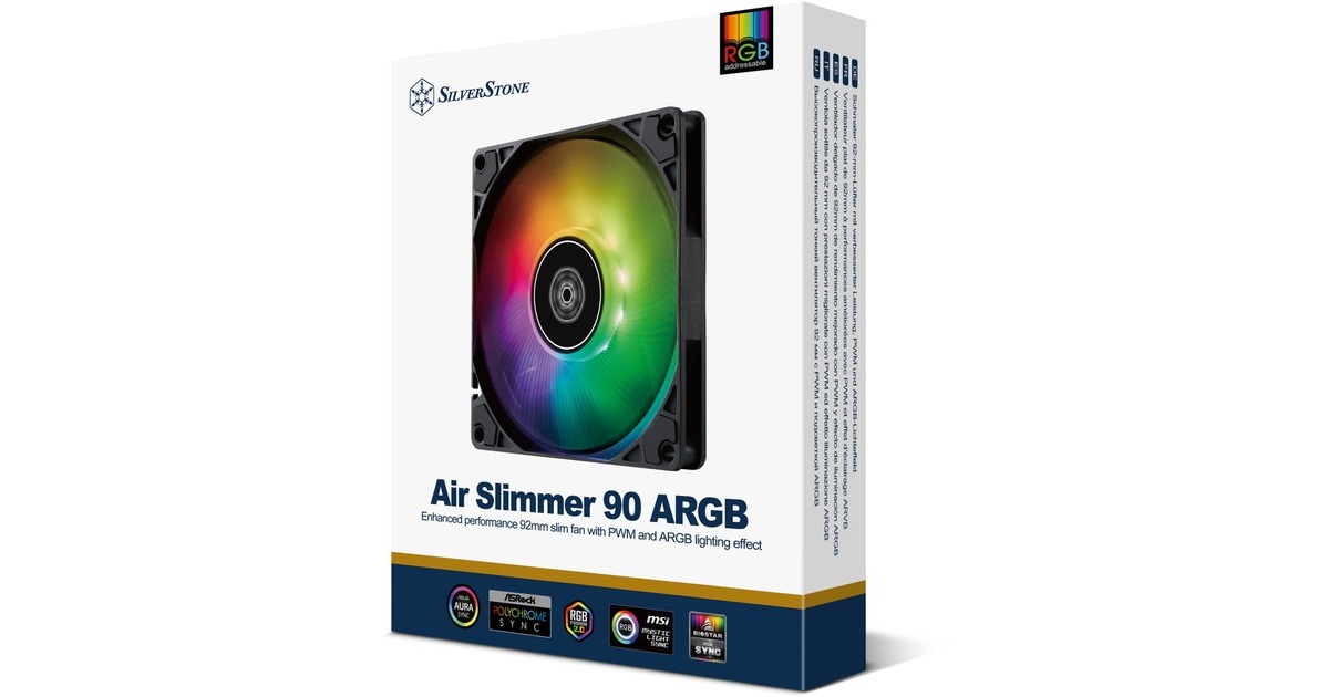 SilverStone Air Slimmer 90 ARGB, Gehäuselüfter(schwarz)