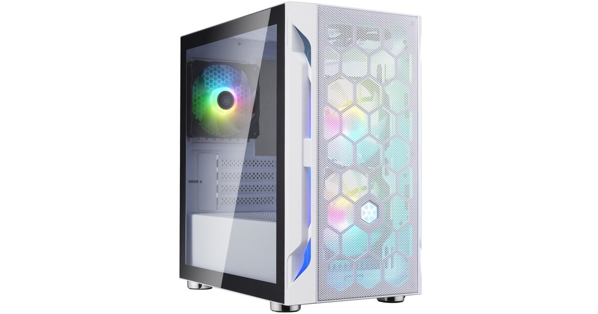 SilverStone FARA H1M PRO, Tower-Gehäuse(weiß, Tempered Glass)