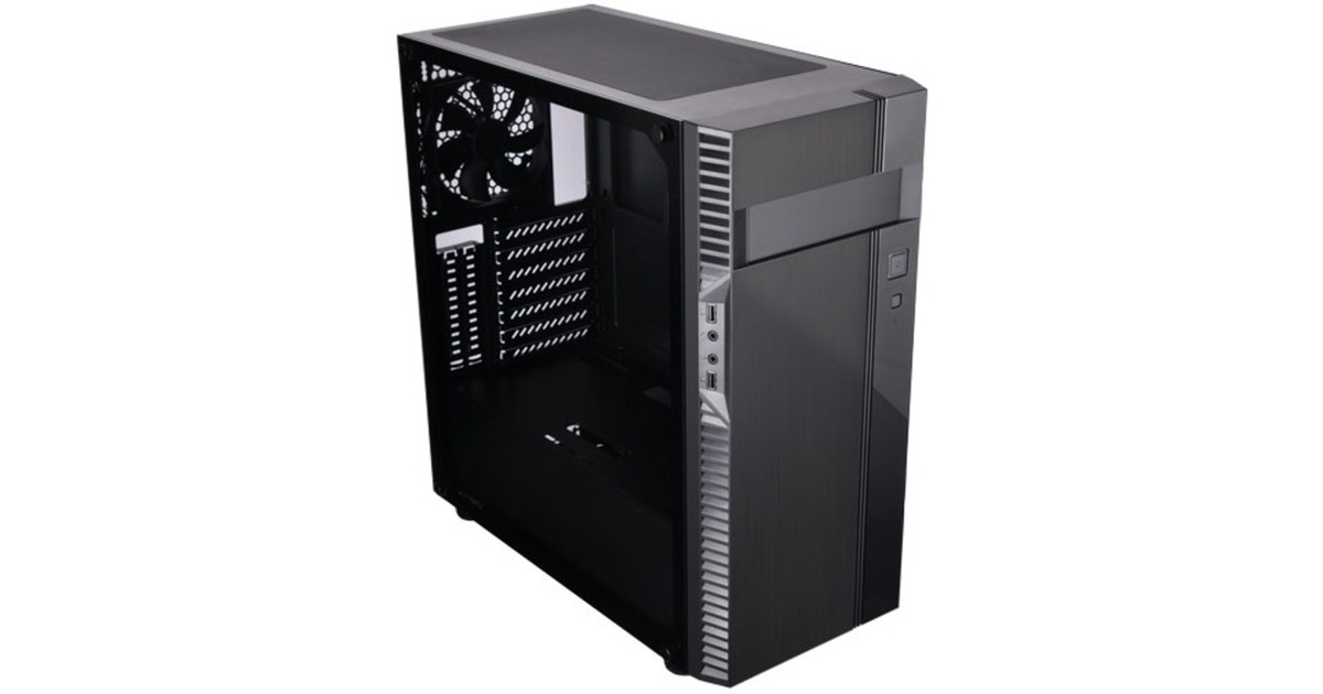 SilverStone PS14-E, Tower-Gehäuse(schwarz, Seitenteil aus gehärtetem Glas)