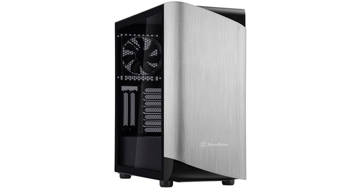 SilverStone SETA A1, Tower-Gehäuse(schwarz/silber, Seitenblende aus Hartglas)