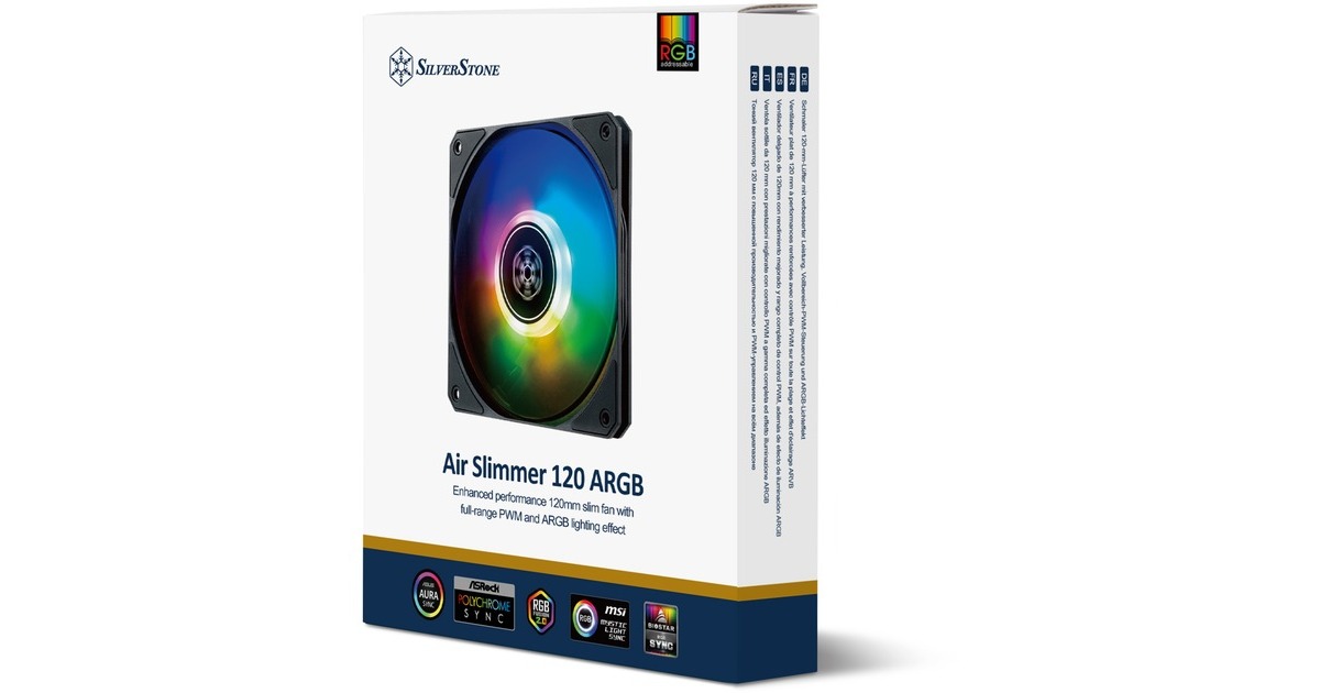 SilverStone SST-AS120B-ARGB 120x120 15, Gehäuselüfter(schwarz/transparent)