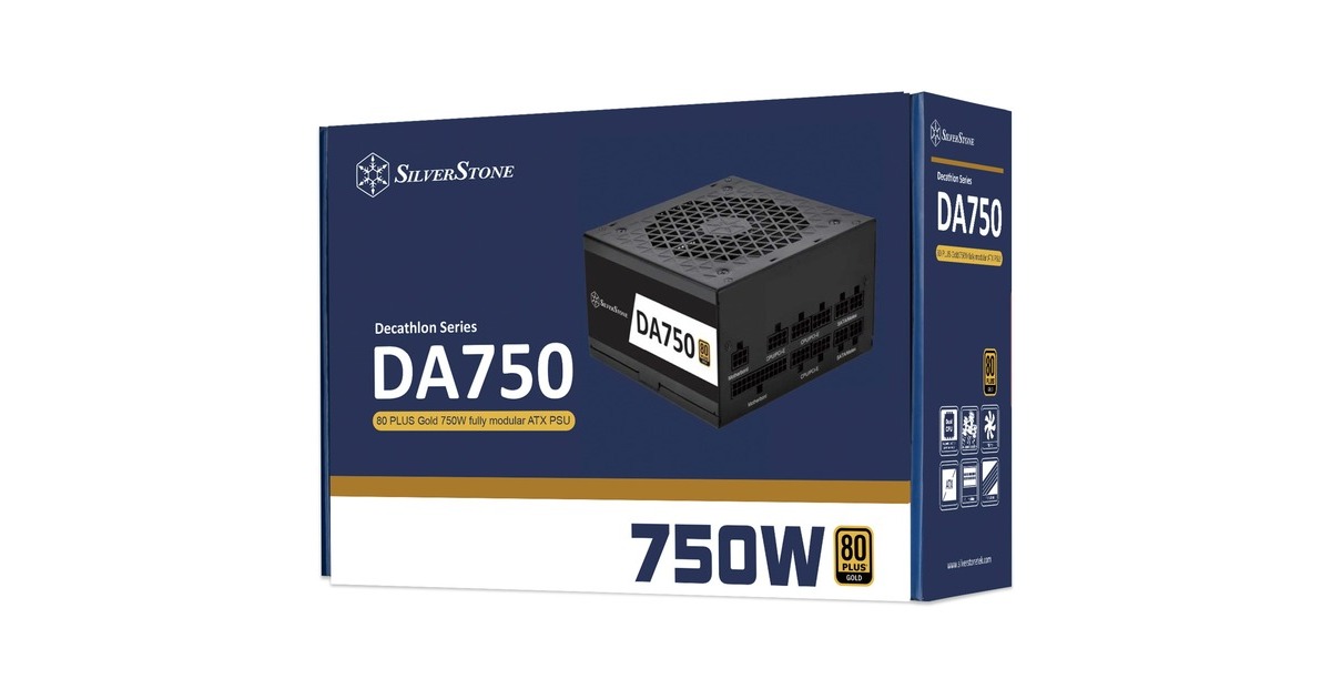 SilverStone SST-DA750-G 750W, PC-Netzteil(schwarz, 4x PCIe, Kabel-Management, 750 Watt)