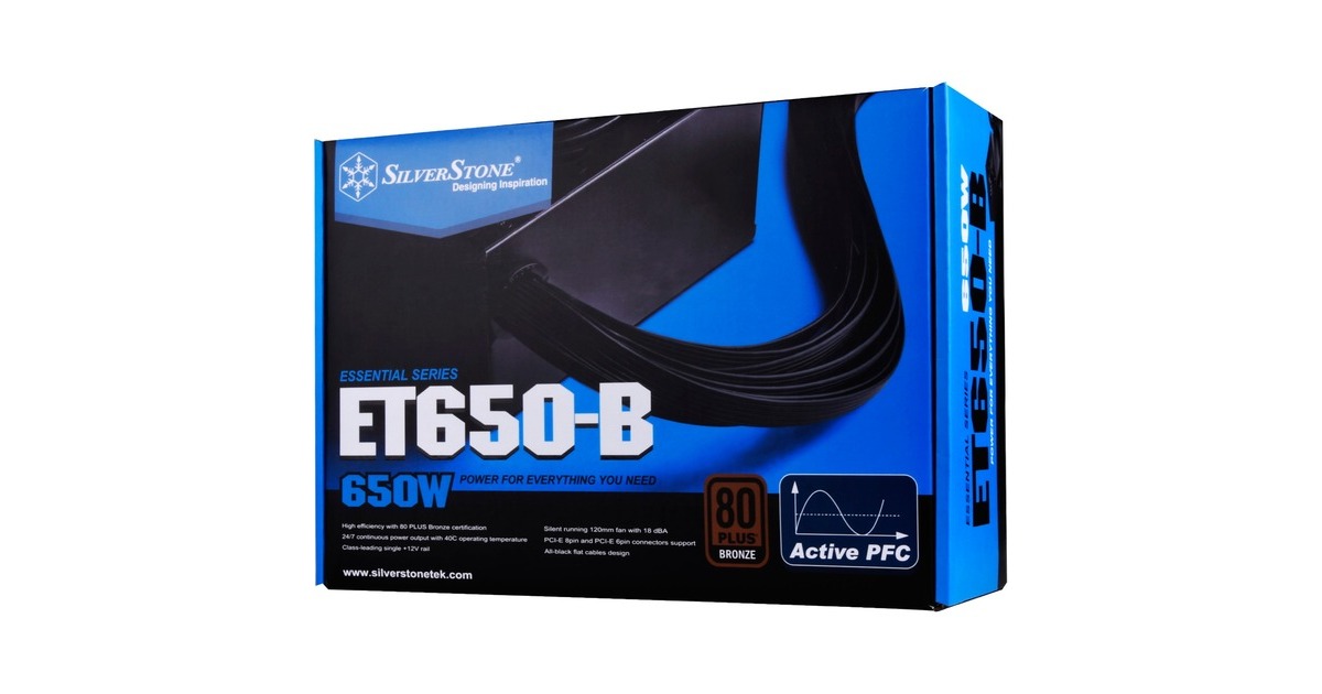 SilverStone SST-ET650-B v1.4 650W, PC-Netzteil(schwarz, 4x PCIe, 650 Watt)