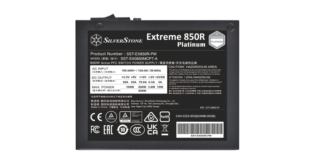 SilverStone SST-EX850R-PM 850W, PC-Netzteil(schwarz, 850 Watt, Outlet)