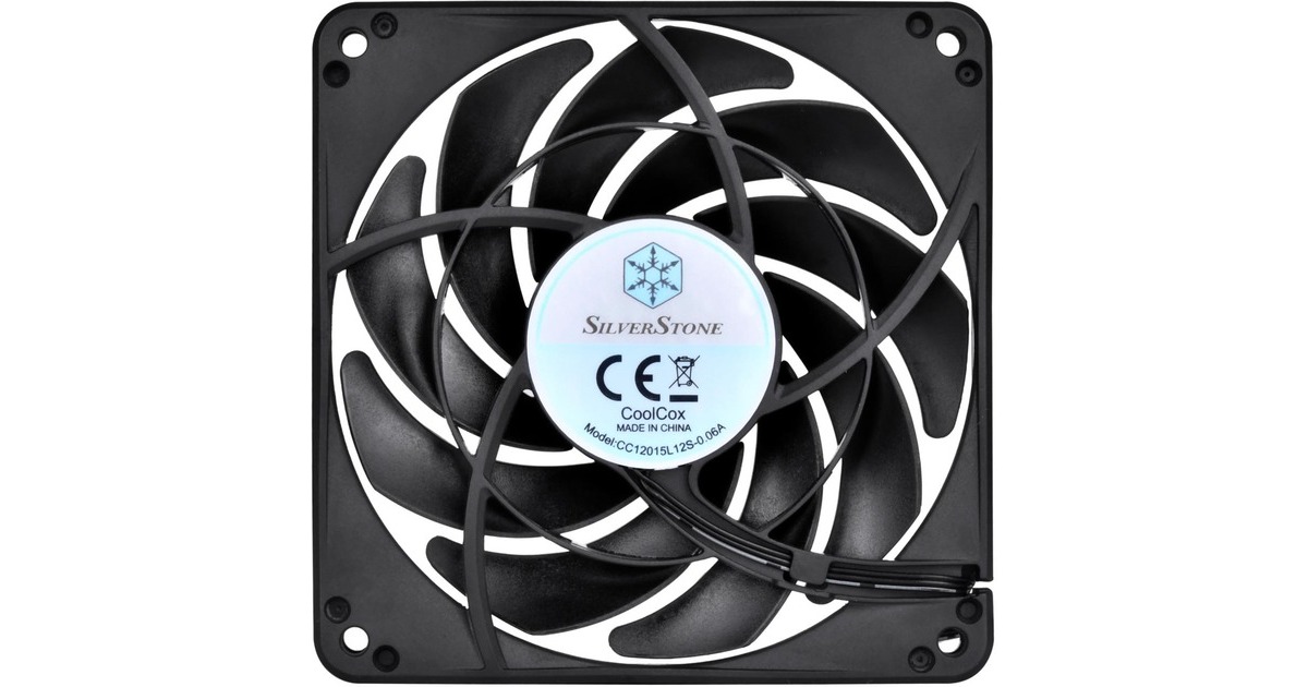 SilverStone SST-FN124B 120x120x15mm, Gehäuselüfter(schwarz/schwarz)