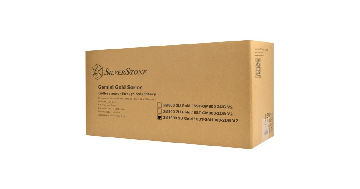 SilverStone SST-GM1000-2UG-V2, PC-Netzteil(silber, redundant, 1000 Watt)