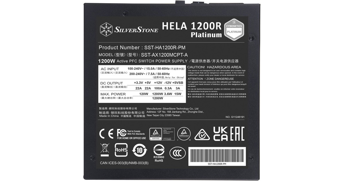SilverStone SST-HA1200R-PM 1200W, PC-Netzteil(schwarz, 7x PCIe, Kabel-Management, 1200 Watt)