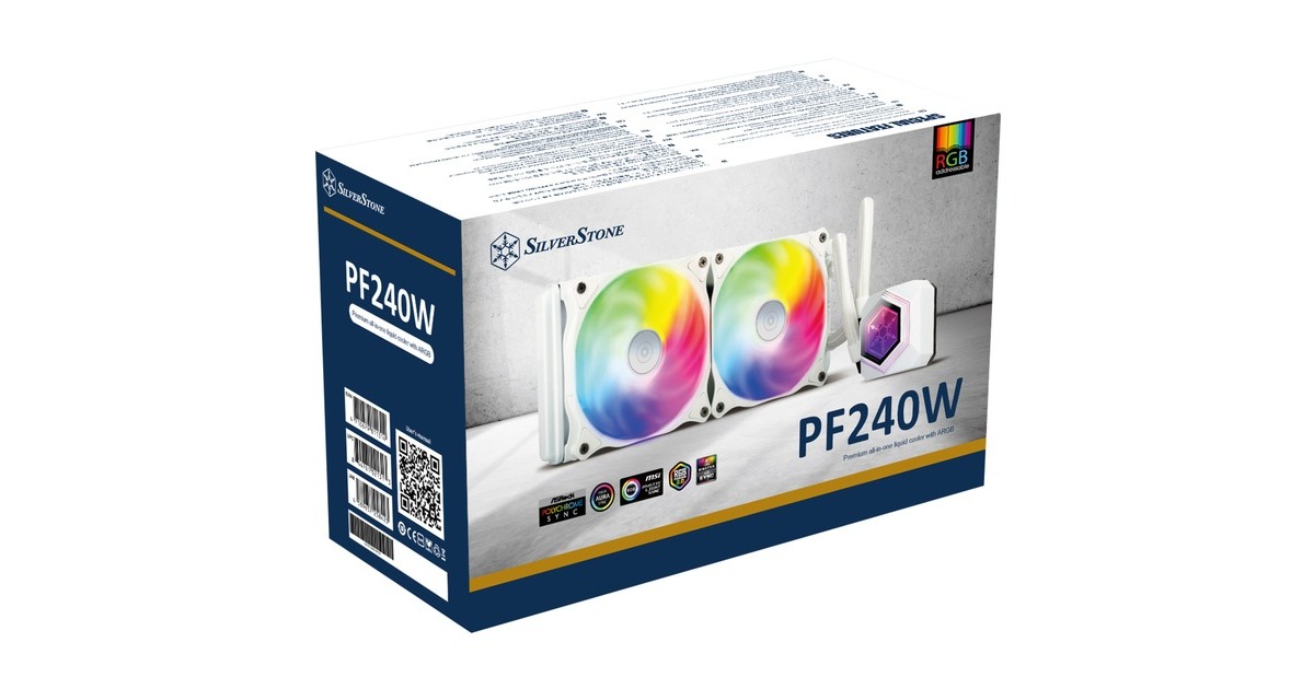 SilverStone SST-PF240W-ARGB-V2 240mm, Wasserkühlung(weiß, inkl. RGB-Controller)