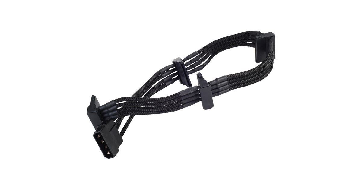 4x 15-Pin-SATA, Adapter(schwarz, 30cm)