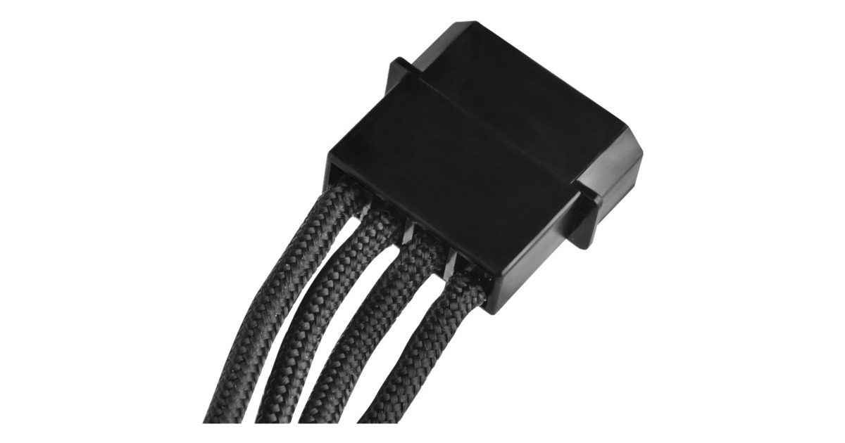4x 15-Pin-SATA, Adapter(schwarz, 30cm)