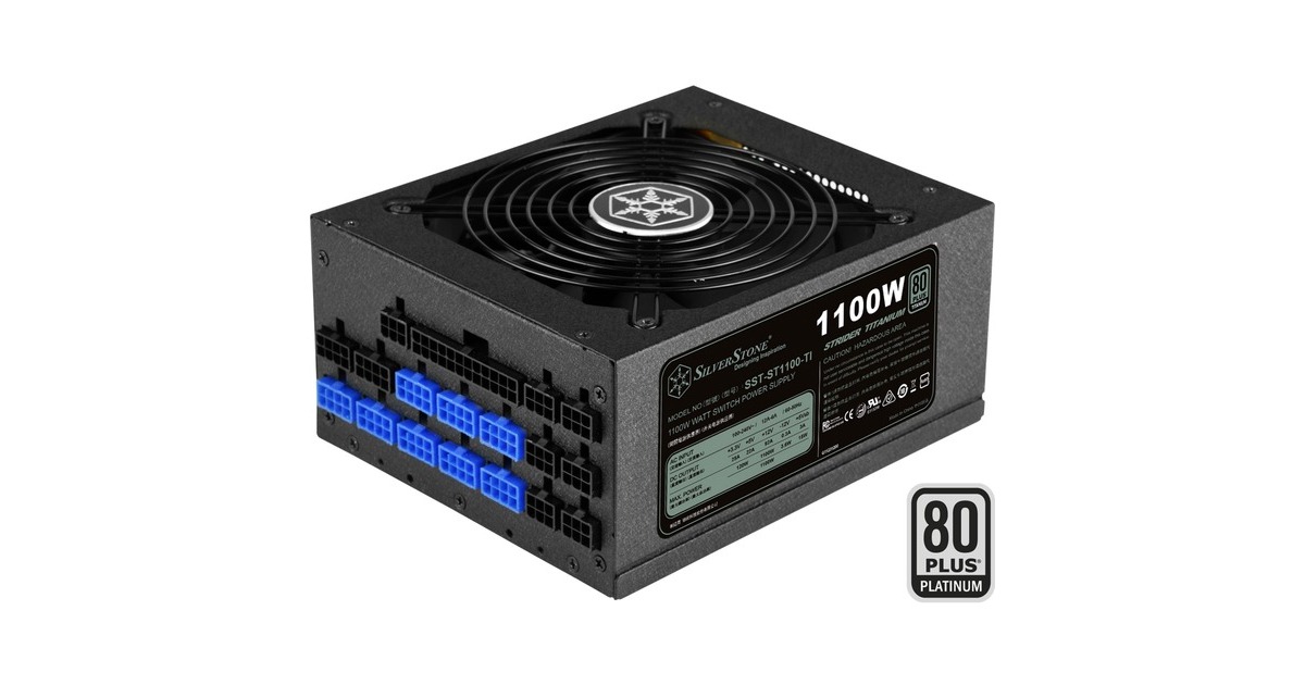 SilverStone SST-ST1100-TI v2.0 1100W, PC-Netzteil(schwarz, 8x PCIe, Kabel-Management, 1100 Watt) SilverStone SST-ST1100-TI v2.0 1100W, PC-Netzteil(schwarz, 8x PCIe, Kabel-Management, 1100 Watt)
