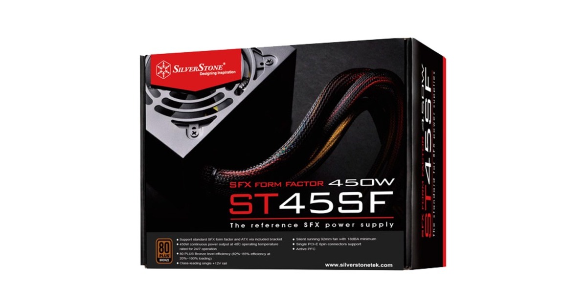SilverStone SST-ST45SF V3 450W, PC-Netzteil(schwarz, 450 Watt)