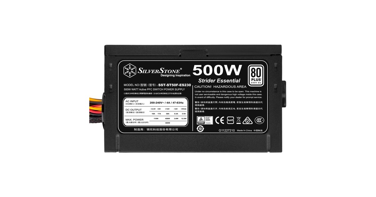 SilverStone SST-ST50F-ES230 v2.0 500W, PC-Netzteil(schwarz, 500 Watt)