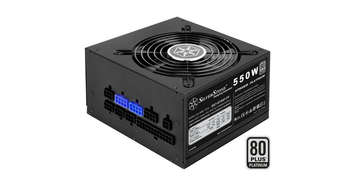 SilverStone SST-ST55F-PT, PC-Netzteil(schwarz, 2x PCIe, Kabel-Management, 550 Watt) SilverStone SST-ST55F-PT, PC-Netzteil(schwarz, 2x PCIe, Kabel-Management, 550 Watt)