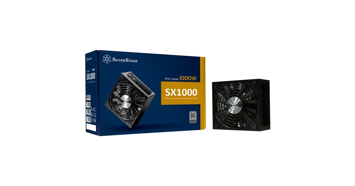 SilverStone SST-SX1000-LPT Platinum v1.1, PC-Netzteil(schwarz, 6x PCIe, Kabel-Management, 1000 Watt)