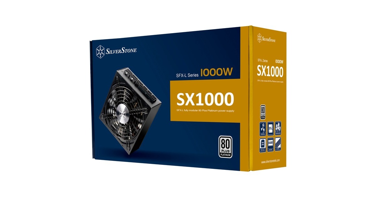 SilverStone SST-SX1000-LPT Platinum v1.1, PC-Netzteil(schwarz, 6x PCIe, Kabel-Management, 1000 Watt)