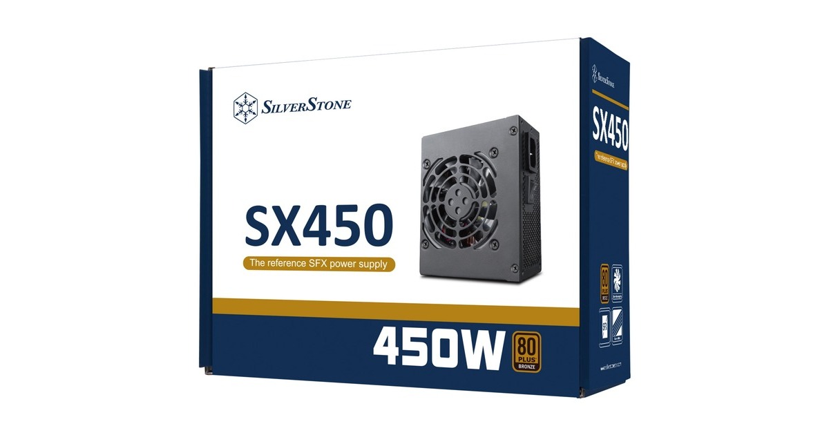 SilverStone SST-SX450-B 450W, PC-Netzteil(schwarz, 450 Watt)
