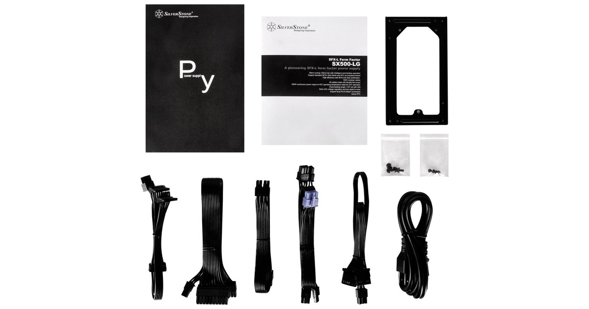 SilverStone SST-SX500-LG V2.1, PC-Netzteil(schwarz, 2x PCIe, Kabel-Management, 500 Watt)