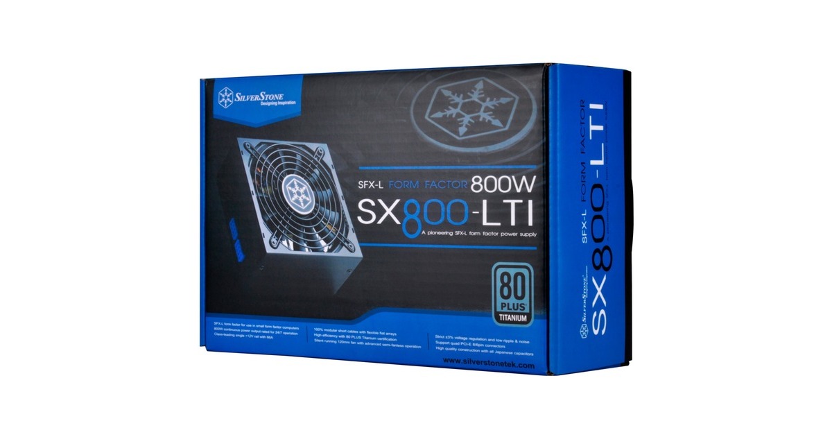 SilverStone SST-SX800-LTI v1.2, PC-Netzteil(schwarz, 4x PCIe, Kabel-Management, 800 Watt)