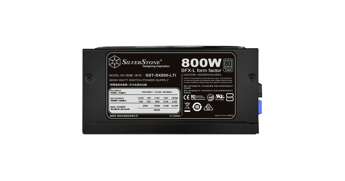 SilverStone SST-SX800-LTI v1.2, PC-Netzteil(schwarz, 4x PCIe, Kabel-Management, 800 Watt)