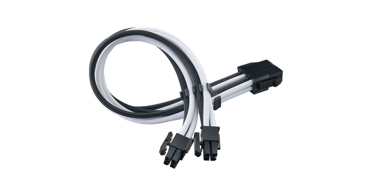 SilverStone Strom-Verlängerungskabel SST-PP07E-EPS8BW(schwarz/weiß, 30cm)