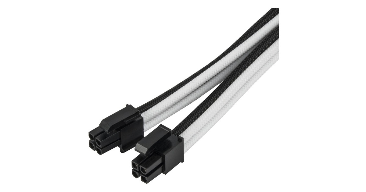 SilverStone Strom-Verlängerungskabel SST-PP07E-EPS8BW(schwarz/weiß, 30cm)