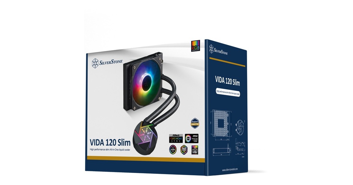 SilverStone VIDA 120 SLIM 120mm, Wasserkühlung(schwarz)