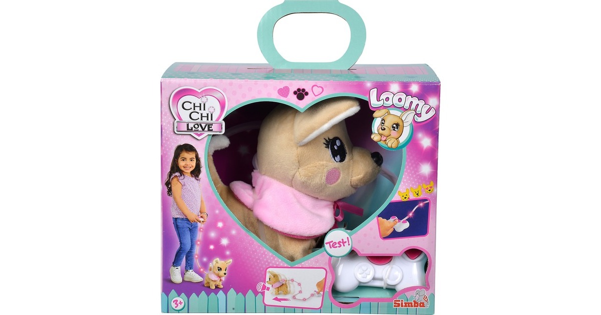 Simba ChiChi LOVE Loomy - Chihuahua ChiChi, Kuscheltier(beige/rosa, 20 cm)