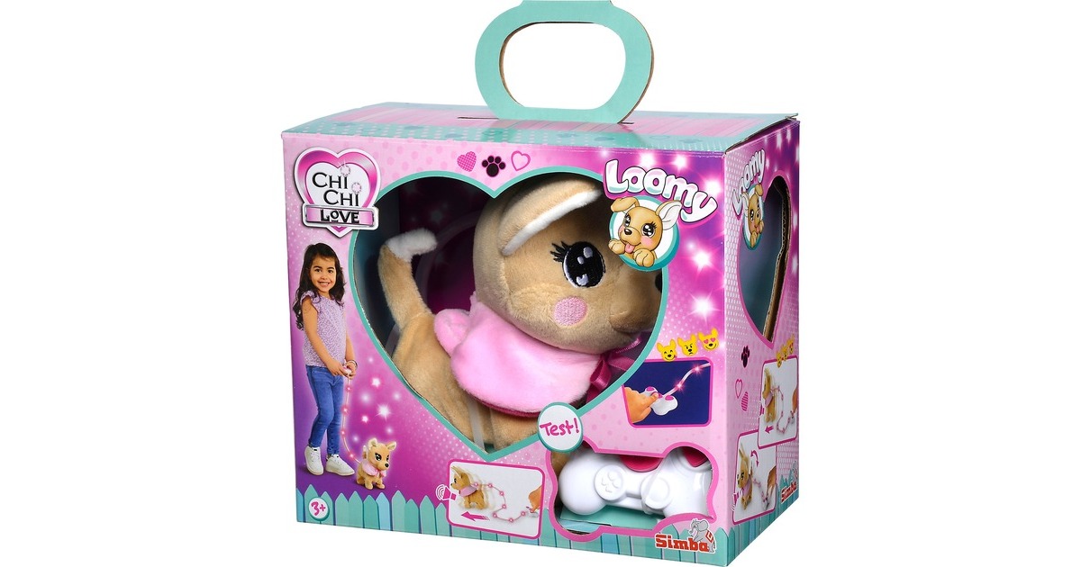 Simba ChiChi LOVE Loomy - Chihuahua ChiChi, Kuscheltier(beige/rosa, 20 cm)