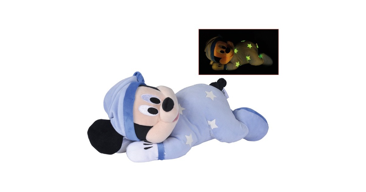 Simba Disney Gute Nacht Mickey GID, Kuscheltier(30 cm)