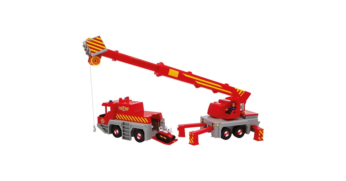 Simba Feuerwehrmann Sam 2-in -1 Rettungskran, Spielfahrzeug(rot/gelb)