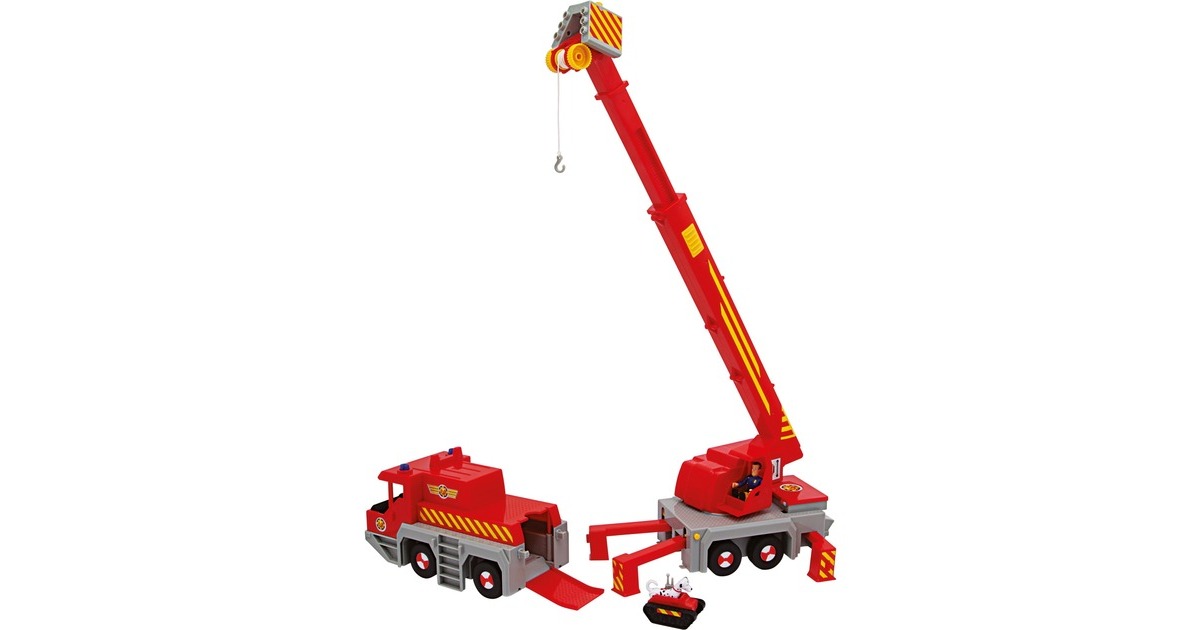 Simba Feuerwehrmann Sam 2-in -1 Rettungskran, Spielfahrzeug(rot/gelb)