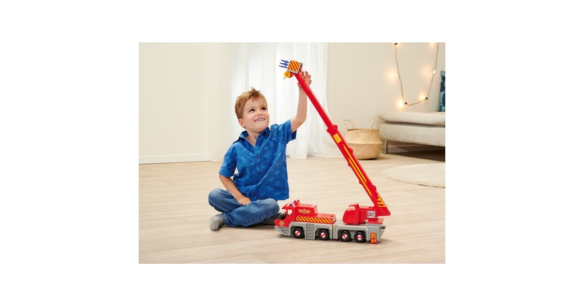 Simba Feuerwehrmann Sam 2-in -1 Rettungskran, Spielfahrzeug(rot/gelb)