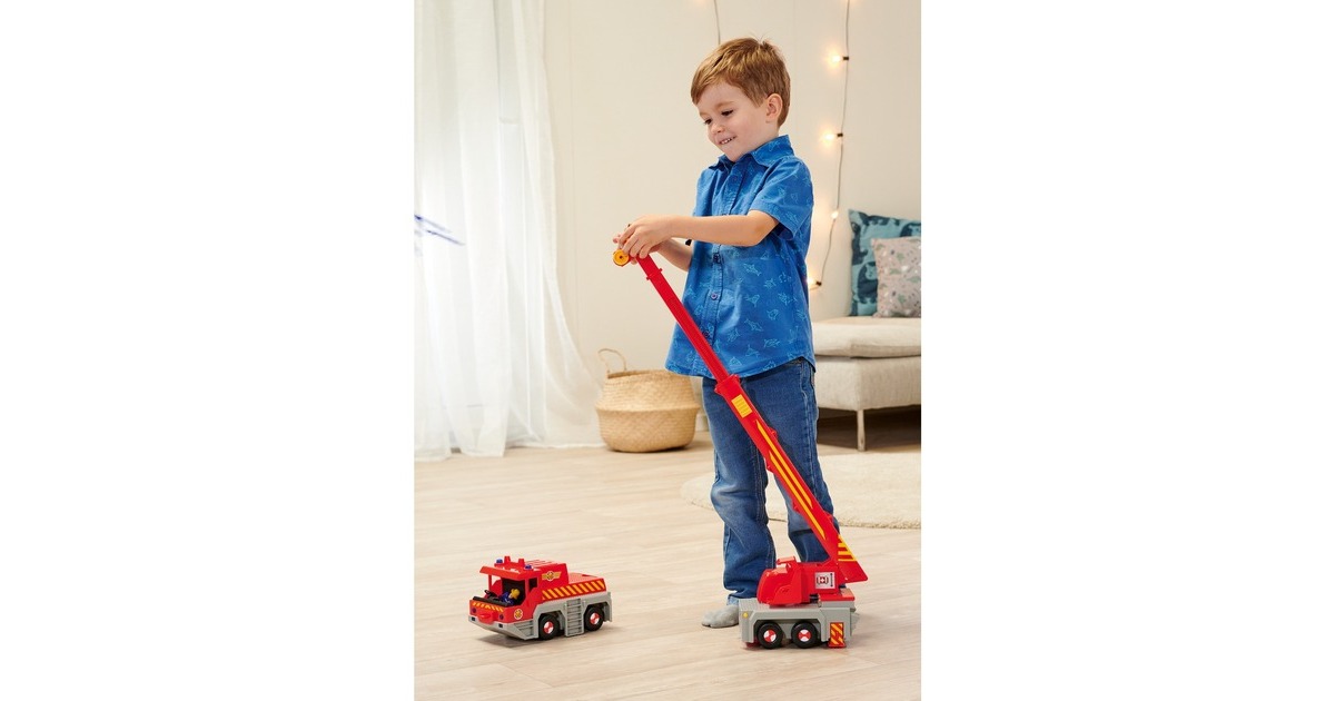 Simba Feuerwehrmann Sam 2-in -1 Rettungskran, Spielfahrzeug(rot/gelb)