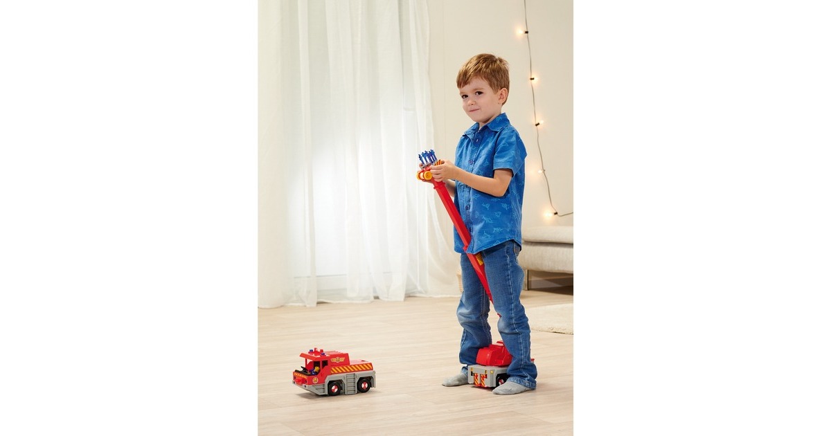Simba Feuerwehrmann Sam 2-in -1 Rettungskran, Spielfahrzeug(rot/gelb)