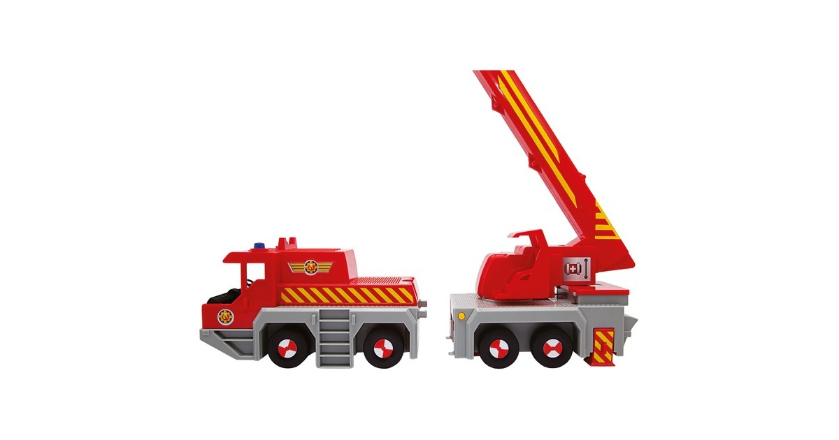 Simba Feuerwehrmann Sam 2-in -1 Rettungskran, Spielfahrzeug(rot/gelb)
