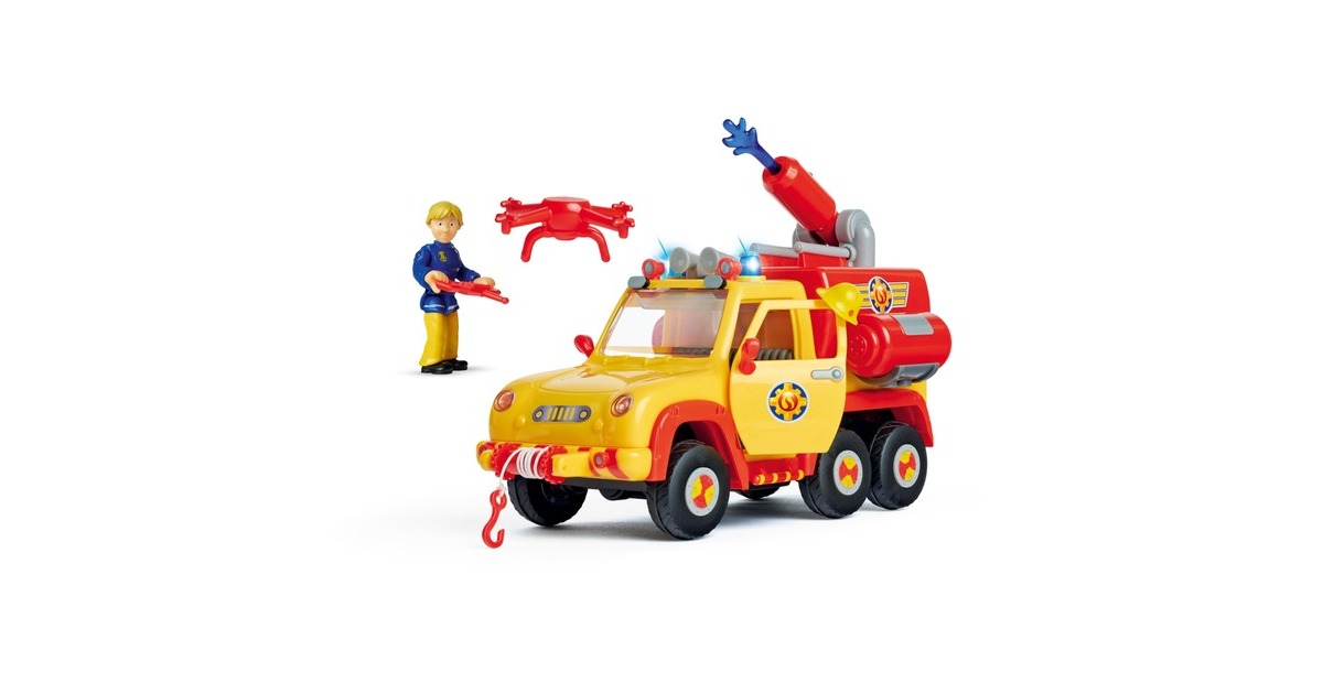 Simba Feuerwehrmann Sam Feuerwehrauto Venus 2.0, Spielfahrzeug(gelb/orange, Inkl. Figur)