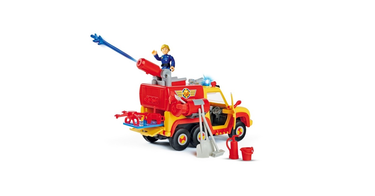 Simba Feuerwehrmann Sam Feuerwehrauto Venus 2.0, Spielfahrzeug(gelb/orange, Inkl. Figur)